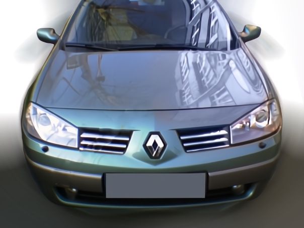Накладки на решетку (модель 2004-2006, 6 шт, нерж) OmsaLine - Итальянская нержавейка для Renault Megane II
