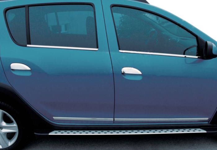 Накладки на ручки (4 шт., нерж.) Carmos - Турецкая сталь для Dacia Logan II 2013-2022 гг