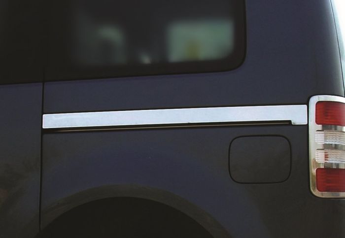 Молдинг под сдвижную дверь OmsaLine (2 шт, нерж.) для Volkswagen Caddy 2015-2020 гг