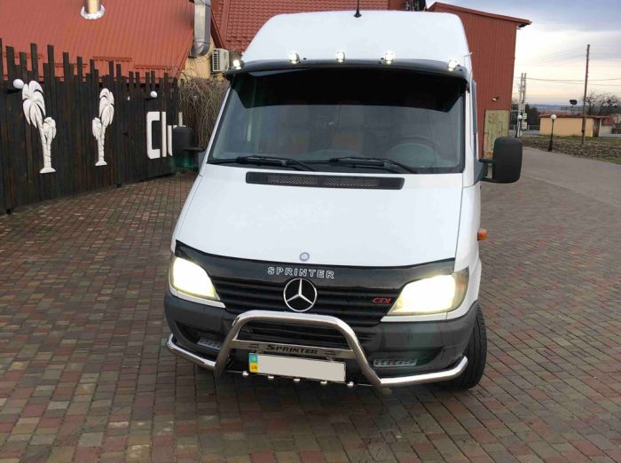 Кенгурятник с усами (нерж.) для Mercedes Sprinter 1995-2006 гг