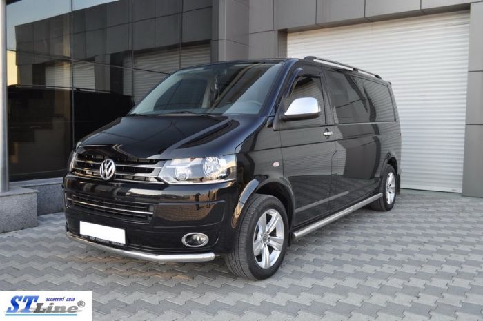 Нижняя одинарная губа ST008 (нерж) 60 мм для Volkswagen T5 2010-2015 гг