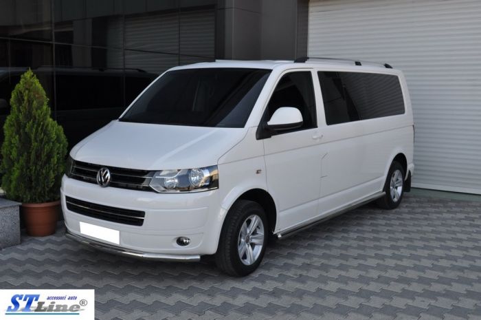 Нижняя одинарная губа ST008 (нерж) 42 мм для Volkswagen T5 2010-2015 гг