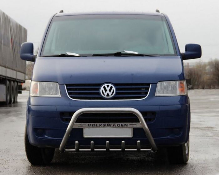 Кенгурятник WT003 (нерж) 60мм, без надписи для Volkswagen T5 Multivan 2003-2010 гг