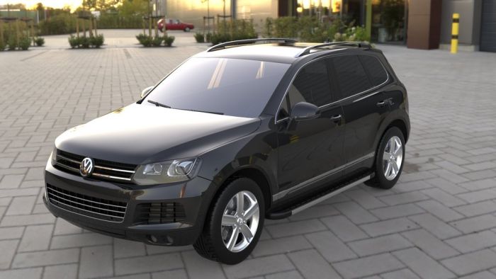 Боковые пороги Duru (2 шт., алюминий) для Volkswagen Touareg 2010-2018 гг