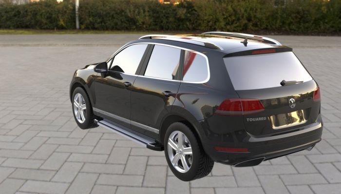 Боковые пороги Rainbow (2 шт., алюминий) для Volkswagen Touareg 2010-2018 гг