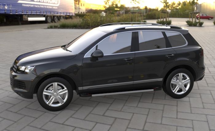 Боковые пороги RedLine V1 (2 шт., алюминий) для Volkswagen Touareg 2010-2018 гг