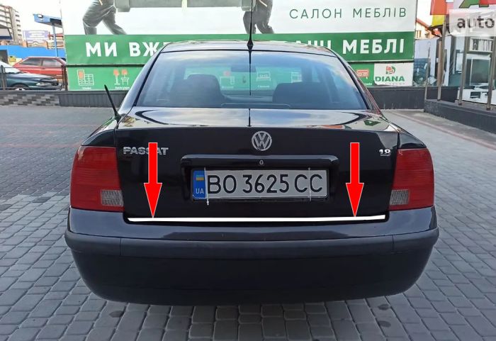 Кромка багажника SD 1996-2001 (нерж) для Volkswagen Passat B5