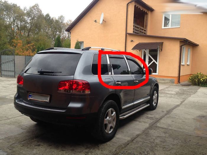 Хром на стойки дверей (6 шт, нерж) для Volkswagen Touareg 2002-2010 гг