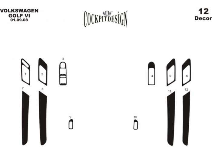 Накладки на панель (дополнения) Дерево для Volkswagen Golf 6