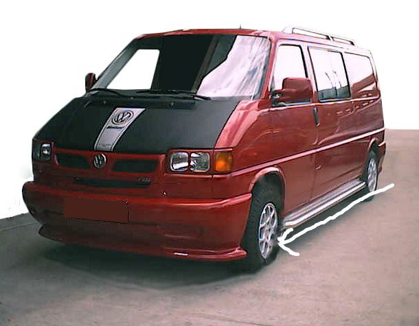 Накладка на передний бампер (под покраску) для Volkswagen T4 Caravelle/Multivan