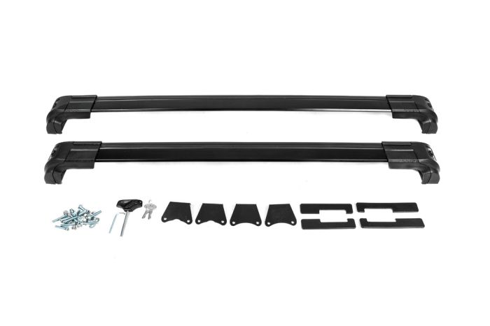 Поперечный багажник на встроенные рейлинги Strong (2 шт) Черный для Toyota Rav 4 2019-2024
