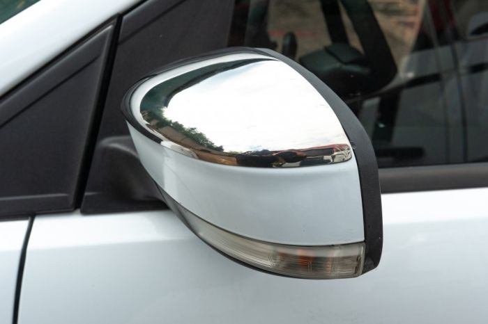 Накладки на зеркала (2 шт, нерж.) Carmos - Турецкая сталь для Ford Focus II 2008-2011 гг
