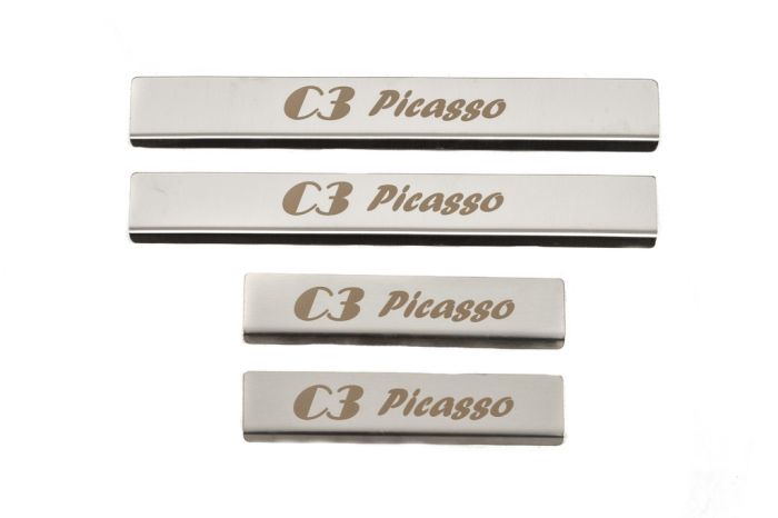 Накладки на пороги (Carmos) для Citroen C-3 Picasso 2010-2017 гг