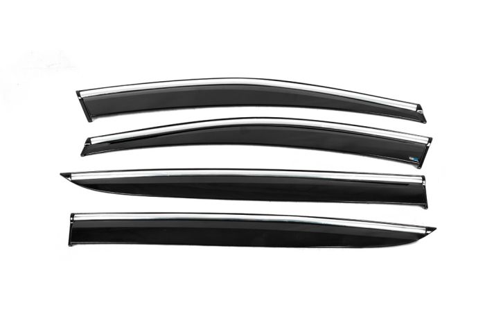Ветровики с хромом (4 шт, Sunplex Chrome) для Kia Sportage 2015-2021 гг