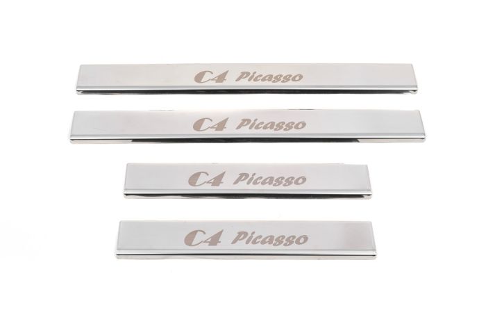 Накладки на пороги Carmos (4 шт, нерж.) для Citroen C-4 Picasso 2013-2024 гг