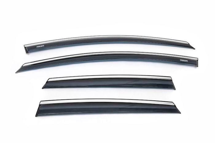Ветровики с хром полоской HB/SD (4 шт, Niken) для Opel Astra J 2010-2024 гг