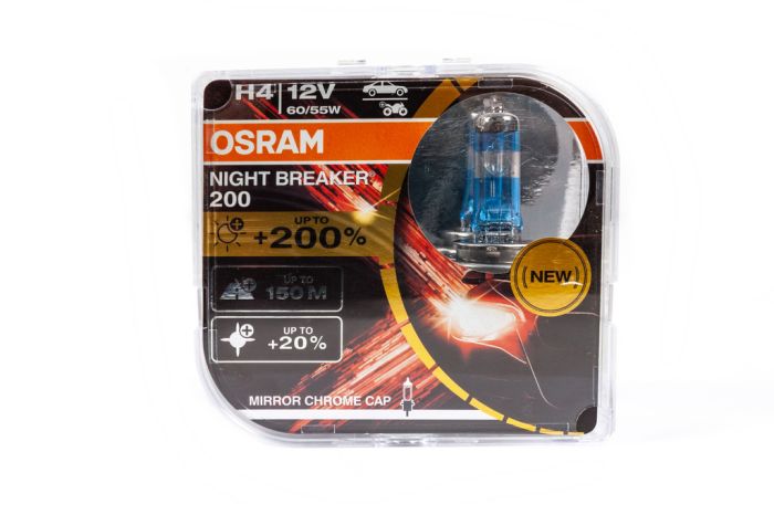 Лампа головного света Osram H4 60/55W Night Breaker Laser -2024200% 64193NBL200