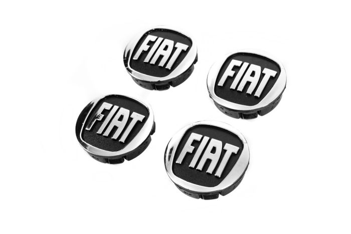 Колпачки на диски 59/55 мм черные (4 шт) для Тюнинг Fiat