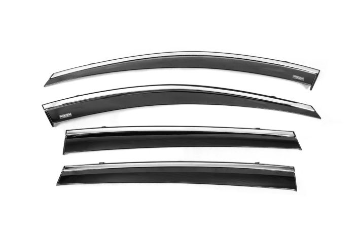 Ветровики с хромом (4 шт, Niken) для Toyota Rav 4 2013-2018 гг