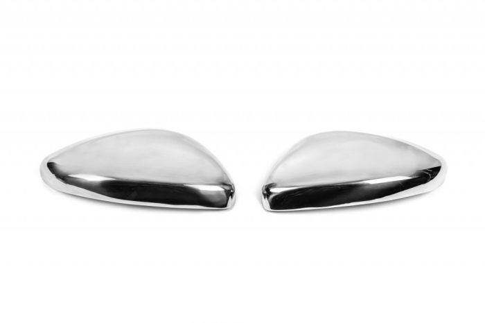 Накладки на зеркала (2 шт, нерж) OmsaLine - Итальянская нержавейка для Peugeot 308 2014-2021 гг