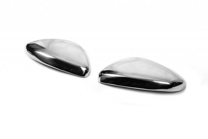 Накладки на зеркала (2 шт, нерж) OmsaLine - Итальянская нержавейка для Peugeot 308 2014-2021 гг
