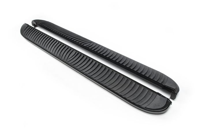 Боковые пороги Tayga Black (2 шт., алюминий) для Mitsubishi L200 2015-2024 гг