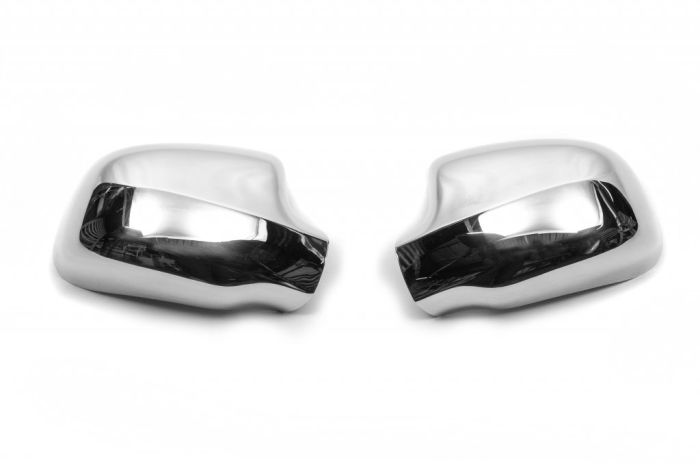 Накладки на зеркала (2 шт) Carmos - Хромированный пластик для Renault Logan MCV 2005-2013 гг