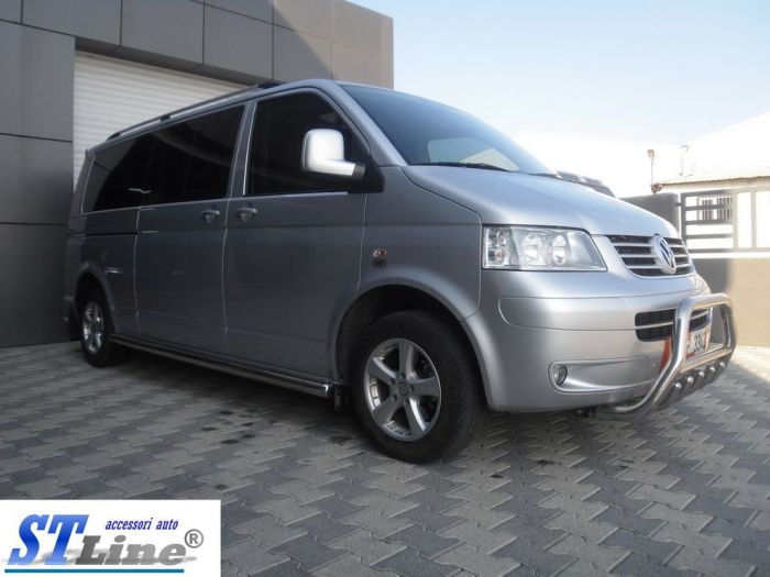 Кенгурятник WT003 (нерж) 60мм, с надписью для Volkswagen T5 Caravelle 2004-2010 гг