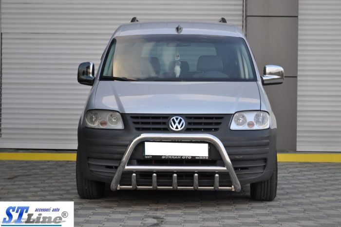 Кенгурятник WT003 (нерж) 60мм, без надписи для Volkswagen Caddy 2004-2010 гг