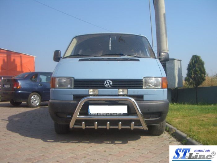 Кенгурятник WT003 (нерж) 60мм, без надписи для Volkswagen T4 Caravelle/Multivan