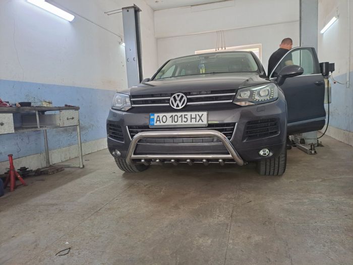 Кенгурятник WT003 (нерж) для Volkswagen Touareg 2010-2018 гг