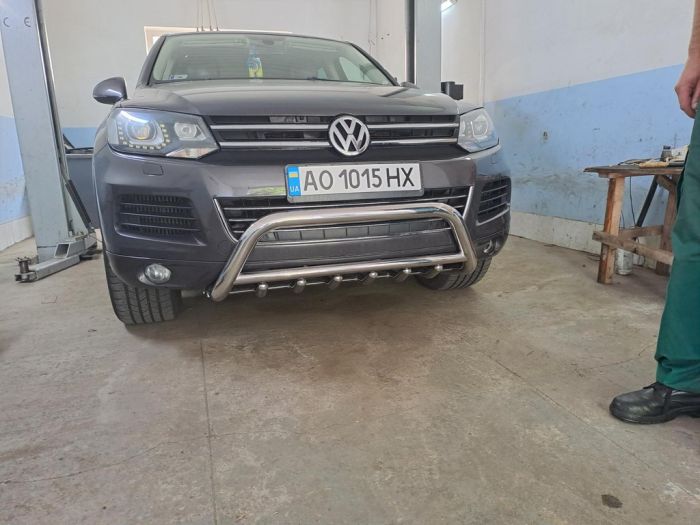 Кенгурятник WT003 (нерж) для Volkswagen Touareg 2010-2018 гг